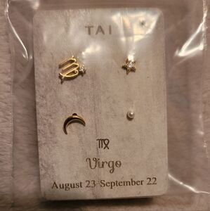 TAI Gold Virgo Zodiac Earring Collection